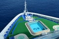 Swimming pool on the bow of Royal Princess ship sailing Caribbean Royalty Free Stock Photo