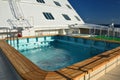 Swimming pool on the bow of the ship Royalty Free Stock Photo