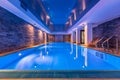 Swimming pool with brick wall Royalty Free Stock Photo