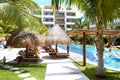 Swimming pool at caribbean resort.