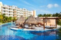 Swimming pool at caribbean resort.