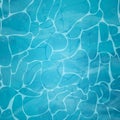 Swimming pool with clean, shimmering turquoise tropical water with ripples. Top view. Waves effects. Texture of water