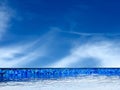 Swimming pool and clear blue sky cloud Royalty Free Stock Photo