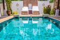 Swimming pool with clear blue water