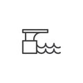 Swimming pool diving platform line icon