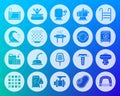 Pool equipment shape carved flat icons vector set Royalty Free Stock Photo