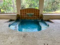 The swimming pool and fountain in a house at the Timbers in Jupiter, Florida