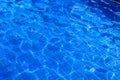Swimming pool with fresh water and blue tiles. Rippled water texture. Swimming contest or swim learning class banner template.
