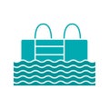 Swimming pool glyph color icon