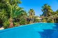 Swimming pool in Greek hotel Royalty Free Stock Photo