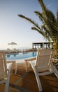 Swimming pool greek islands santorini Royalty Free Stock Photo