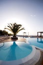 Swimming pool greek islands santorini Royalty Free Stock Photo