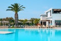 Swimming pool in Greek resort hotel Royalty Free Stock Photo