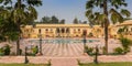 Swimming pool at a historic hotel in Orchha