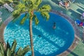 Swimming pool in a hotel in Los Cristianos city. Tenerife. Canary Islands, Spain.