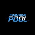 Swimming pool icon isolated on black background Royalty Free Stock Photo