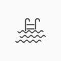 Swimming pool icon, pool vector, aqua illustration