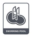 swimming pool icon in trendy design style. swimming pool icon isolated on white background. swimming pool vector icon simple and Royalty Free Stock Photo