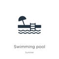 Swimming pool icon vector. Trendy flat swimming pool icon from summer collection isolated on white background. Vector illustration Royalty Free Stock Photo