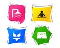 Swimming pool icons. Shower and swimwear signs. Vector Royalty Free Stock Photo