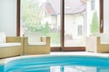 Swimming pool inside a modern residence Royalty Free Stock Photo