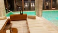 Swimming pool inside the splendid Hotel `Palacio de Sal` at the entrance of the Salar de Uyuni, Bolivia