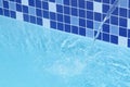 Swimming pool instalation, water blue detail