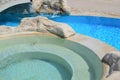 Swimming pool with jacuzzi at luxury hotel, Greece. Royalty Free Stock Photo