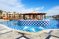 Swimming pool with jacuzzi at luxury hotel Royalty Free Stock Photo