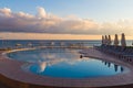 Swimming pool in Kato Stalos beach, Chania prefecture, Western Crete, Greece Royalty Free Stock Photo