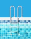 Swimming pool and ladder. Royalty Free Stock Photo