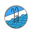 Swimming pool ladder icon