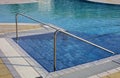 swimming pool with ladder and the steel handrail in an exclusive Royalty Free Stock Photo