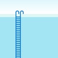 Swimming pool ladder. Vector illustration, flat design Royalty Free Stock Photo