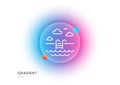 Swimming pool line icon. Outdoor basin sign. Hotel service. Gradient blur button. Vector