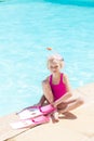 By swimming pool Royalty Free Stock Photo