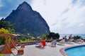 A spa setting facing the Pitons of St. Lucia, West Indies, Windward Islands, Carinneam