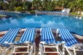 Swimming pool in luxury resort, Riviera Maya, Mexico Royalty Free Stock Photo