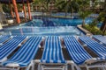 Swimming pool in luxury resort, Riviera Maya, Mexico Royalty Free Stock Photo