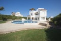 Swimming pool at a luxury tropical holiday villa resort Royalty Free Stock Photo