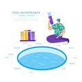 Swimming pool searvcice flat concept Royalty Free Stock Photo