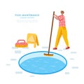 Swimming pool searvcice flat concept Royalty Free Stock Photo