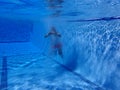 Swimming man under water Royalty Free Stock Photo