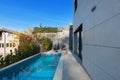 Swimming pool of a modern house Royalty Free Stock Photo