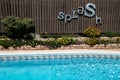A swimming pool with the name of SPLASH Royalty Free Stock Photo
