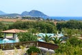 Swimming pool near beach at the luxury hotel Royalty Free Stock Photo