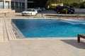 swimming pool near a cafe in a residential complex 2 Royalty Free Stock Photo
