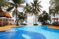 Swimming pool near the sea ,island Koh Samui ,Thailand. Royalty Free Stock Photo