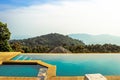 Swimming pool near the sea on mountains Koh Samui Royalty Free Stock Photo