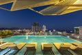 Vietnam hotel swimming pool night Royalty Free Stock Photo